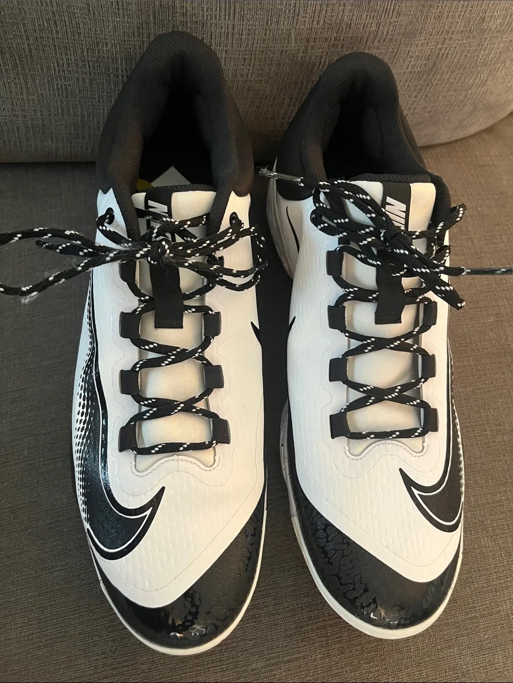 Nike Alpha Huarache Elite 4 Low baseball cleats white black Men’s Size 14 NEW